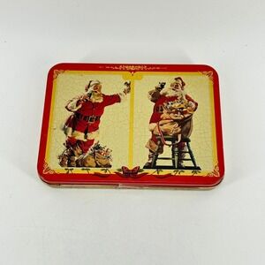 Coca-Cola Nostalgia Playing Cards 2 Deck Set in Collector Tin Santa Claus Red